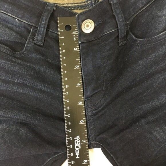AMERICAN EAGLE SUPER STRETCH SUPER LOW DARK WASH SKINNY JEGGINS 2 SHORT - Picture 6 of 13